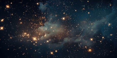 Obraz premium A beautiful cluster of stars shining brightly in the night sky. Perfect for astronomy enthusiasts or anyone looking for a celestial touch.