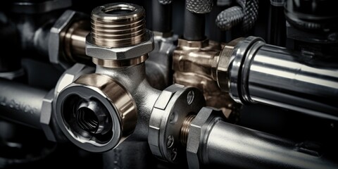 A detailed close-up of a couple of valves. Perfect for industrial or mechanical projects