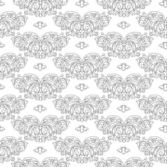 Vector damask vintage baroque ornament. Retro pattern antique style. Seamless floral pattern. Royal wallpaper. Gothic background. Vector black and white ornament