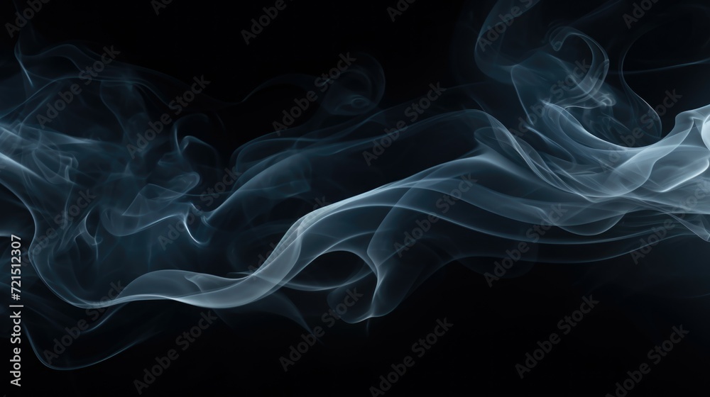 Poster Close-up image of smoke on a black background. Perfect for adding a mysterious or dramatic touch to design projects