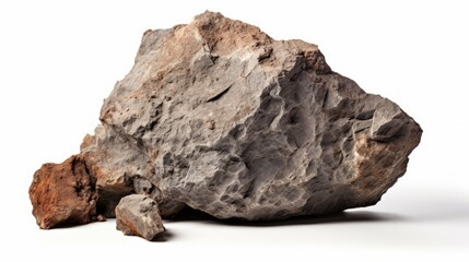A large rock sits on top of a white surface. Can be used as a background or texture for various projects