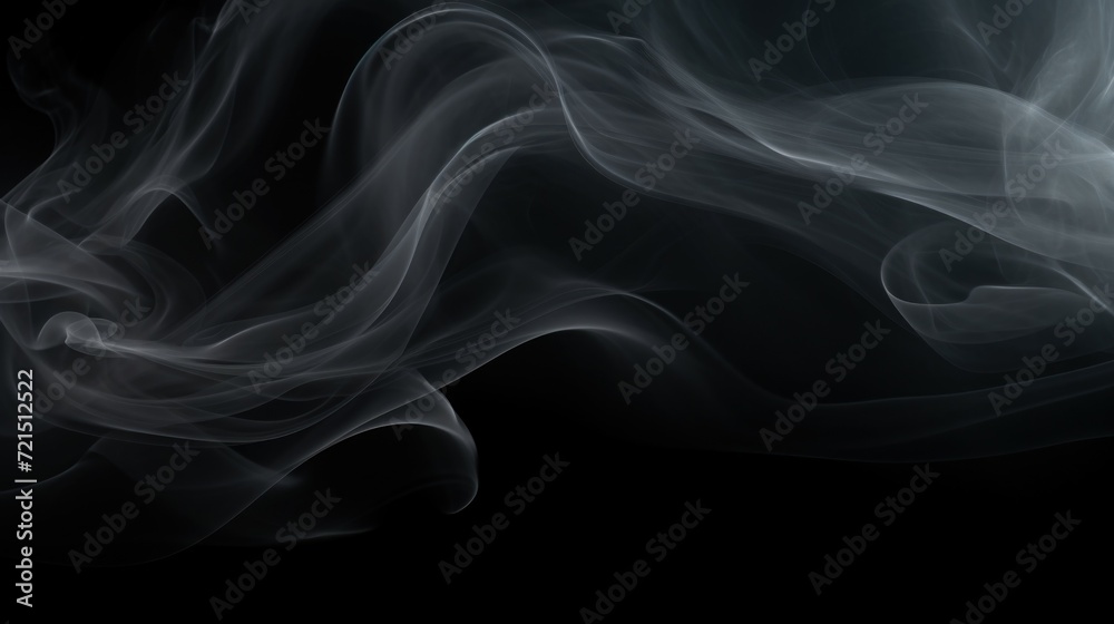 Poster Close-up view of smoke on a black background. Versatile image suitable for various projects