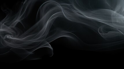 Obraz premium Close-up view of smoke on a black background. Versatile image suitable for various projects