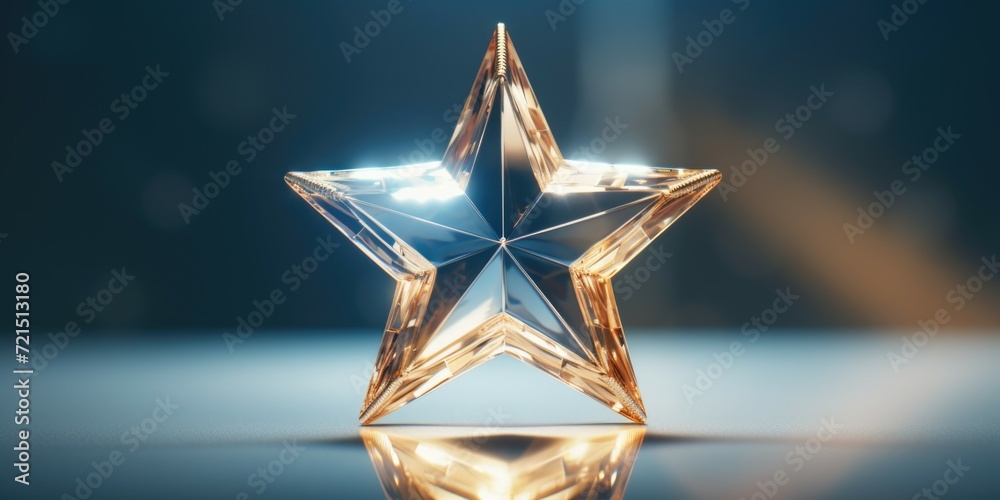 Poster a shiny star on a reflective surface. can be used for various purposes