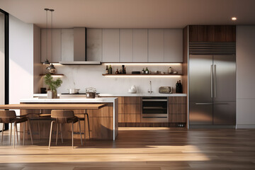  modern kitchen with clean lines stainless steel appliance