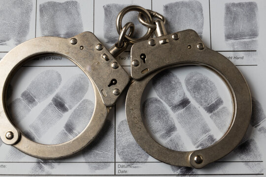 Handcuffs and fingerprint