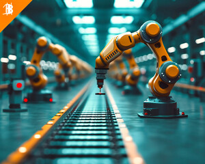 Advanced Robotics at Work, Automated Manufacturing Process, Industrial Precision and Technology