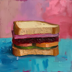 abstract peanut butter and jelly sandwich