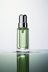 Beauty product bottle mockup, cosmetic container in liquid splash