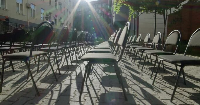 Empty chairs on graduation
