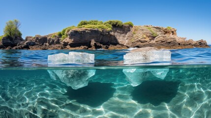 Fototapeta na wymiar Giant icebergs just off the coast of Disko UHD Wallpaper