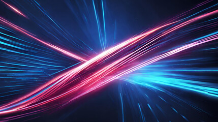Fototapeta na wymiar Abstract Speed Lines in Blue: Futuristic Technology Stream Design