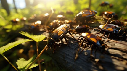 group of happy insect in fores UHD Wallpaper