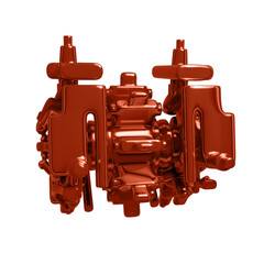 Metal abstract shape, 3d render © neurostructure