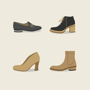 A flat vector of a woman's pair of shoes is realistic