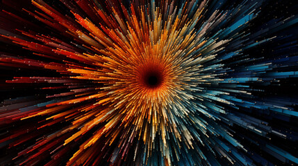 Spherical particles forming a captivating and pulsating pattern of color