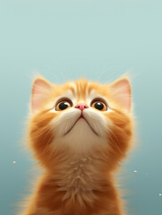 Fototapeta premium cat, cartoon, minimalism сreated with Generative Ai