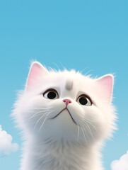 Fototapeta premium cat, cartoon, minimalism сreated with Generative Ai
