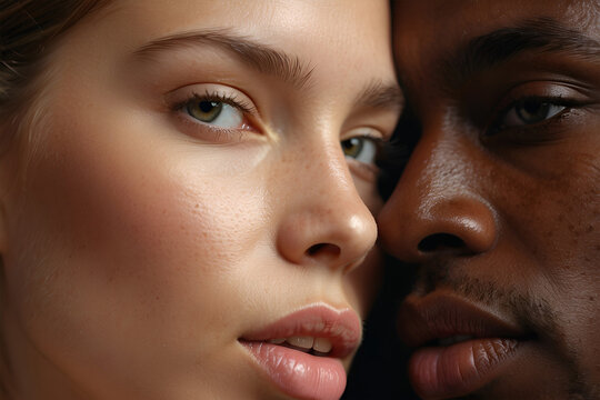 A manifestation of love and passion between a black man and a white woman.