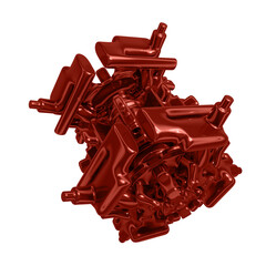 Metal abstract shape, 3d render © neurostructure