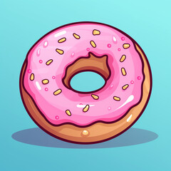 interesting circle sprite as skin for a mobile game, simple donut, minimalist flat artsyle сreated with Generative Ai