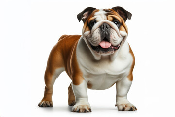 Obraz premium full body photo of a Bulldog dog isolated on solid white background. ai generative
