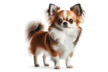 full body photo of a Chihuahua dog isolated on solid white background. ai generative