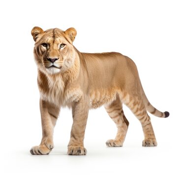 Photo of liger isolated on white background