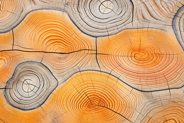 Fototapeta na wymiar Top view of engraved wood grain on a tree trunk , stock photography сreated with Generative Ai