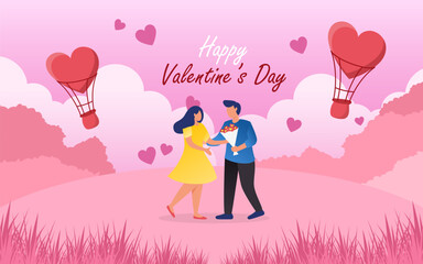 Happy Valentines Day Vector Illustration Design 
