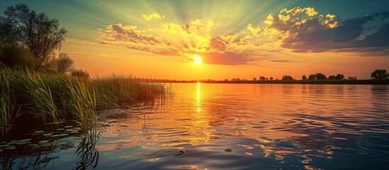 Captivating Beauty: A Breathtaking Sunset Over the Beautiful Danube Delta