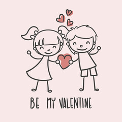 Happy Valentines Day Vector Illustration Design 