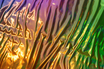 Iridescent decorative foil.  Futuristic hologram with gradient colors