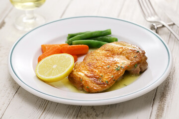 sauteed chicken with lemon butter sauce.