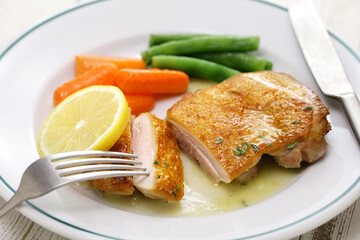 sauteed chicken with lemon butter sauce.