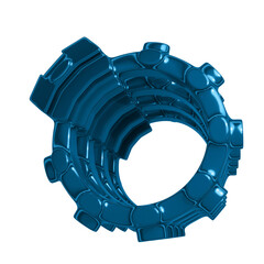 Metal abstract shape, 3d render © neurostructure