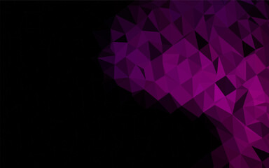 Dark Purple vector polygon abstract backdrop. Colorful illustration in Origami style with gradient. Completely new design for your business.