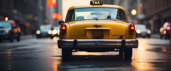 taxi car facing the camera, minimalist, deadpan, banal, cool, clinical, urban, iconic, conceptual, subversive, sparse, restrained, symbol