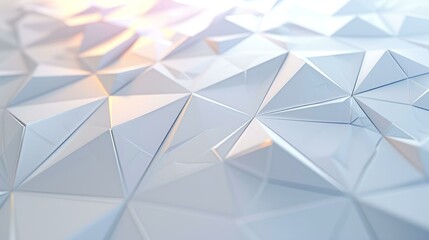 3D rendering of a white polygonal surface with beveled edges and a soft gradient of light from the top right corner - obrazy, fototapety, plakaty