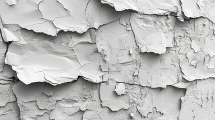 Close-up of a white cracked concrete wall texture