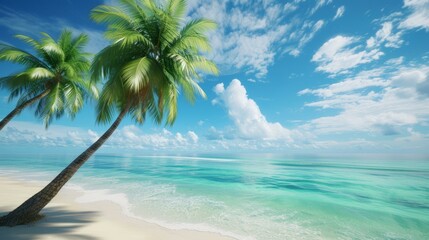 Fototapeta na wymiar Beach with palm trees