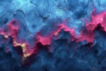 an abstract design of a blue and red painting