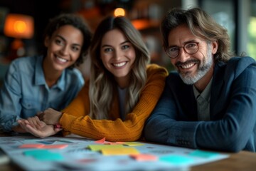 Fototapeta premium Three people in a meeting