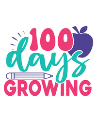 Obraz premium 100 Days of School typography design on plain white transparent isolated background for card, shirt, hoodie, sweatshirt, apparel, tag, mug, icon, poster or badge