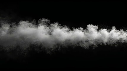 Fototapeta premium White smoke flowing on a black background