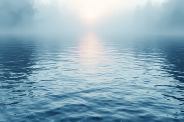 Fototapeta premium Misty lake with a beautiful sunrise