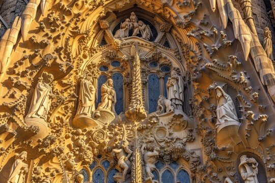 Sagrada Familia Facade Detail with Sculptures