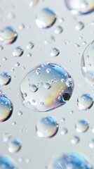 Close-up of water droplets on a shiny surface