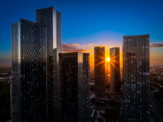 Sun glare in downtown Manchester 