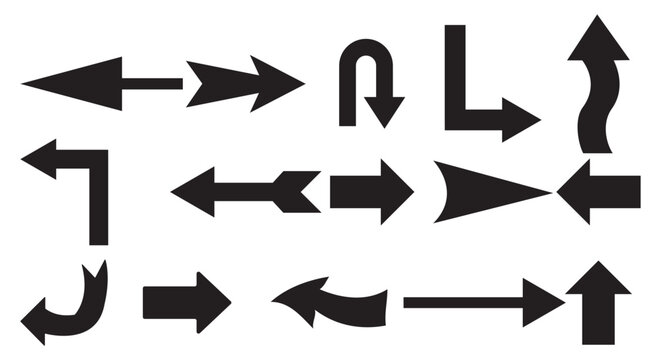 Arrows big black set icons. Arrow  Cursor icon. Arrow vector collection. Modern simple arrows. Vector illustration eps 10